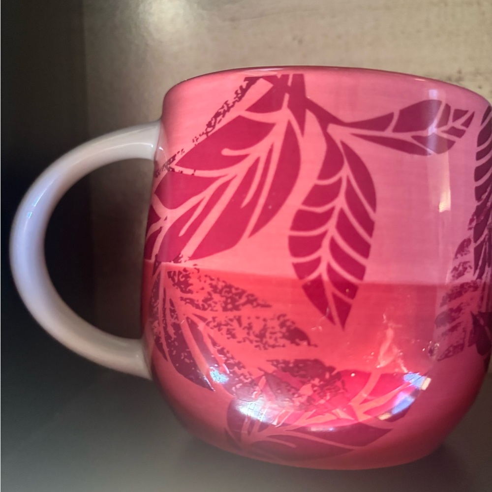 Starbucks Hand-Painted Red and White Mug